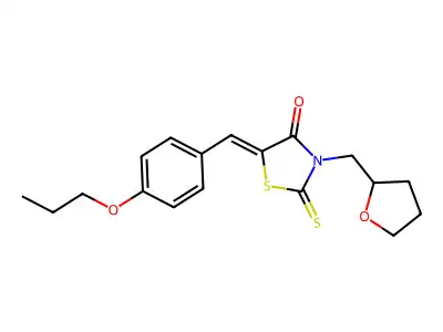 5-(4-propoxybenzylidene)-3-(tetrahydro-2-furanylmethyl)-2-thioxo-1,3-thiazolidin-4-one structure
