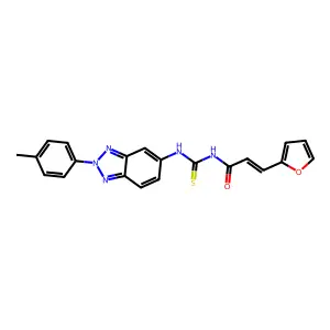 (E)-3-(furan-2-yl)-N-[[2-(4-methylphenyl)benzotriazol-5-yl]carbamothioyl]prop-2-enamide structure