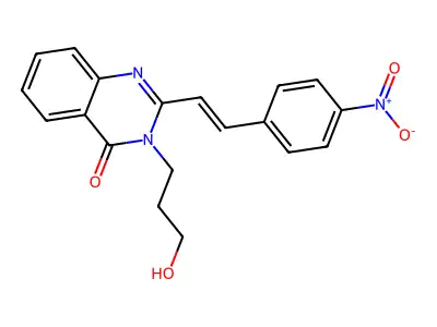 3-(3-hydroxypropyl)-2-[(E)-2-(4-nitrophenyl)ethenyl]quinazolin-4-one structure