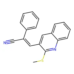 (Z)-3-[2-(methylsulfanyl)-3-quinolinyl]-2-phenyl-2-propenenitrile structure
