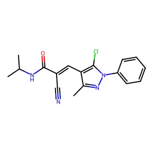 (E)-3-(5-chloro-3-methyl-1-phenylpyrazol-4-yl)-2-cyano-N-propan-2-ylprop-2-enamide structure