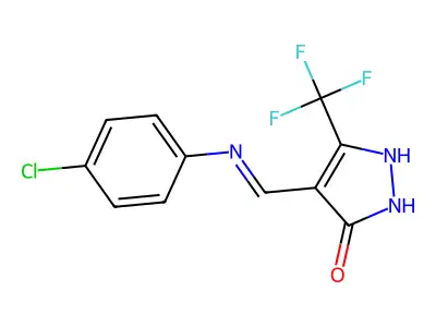 4-[(4-chloroanilino)methylene]-5-(trifluoromethyl)-2,4-dihydro-3H-pyrazol-3-one structure