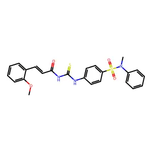 (E)-3-(2-methoxyphenyl)-N-[[4-[methyl(phenyl)sulfamoyl]phenyl]carbamothioyl]prop-2-enamide structure