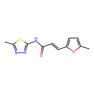 (E)-3-(5-methylfuran-2-yl)-N-(5-methyl-1,3,4-thiadiazol-2-yl)prop-2-enamide structure