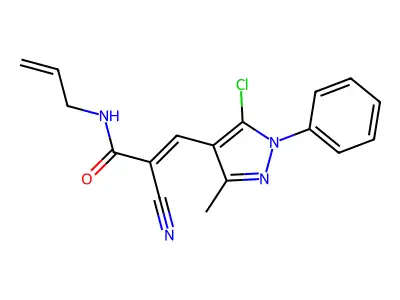 (E)-3-(5-chloro-3-methyl-1-phenylpyrazol-4-yl)-2-cyano-N-prop-2-enylprop-2-enamide structure