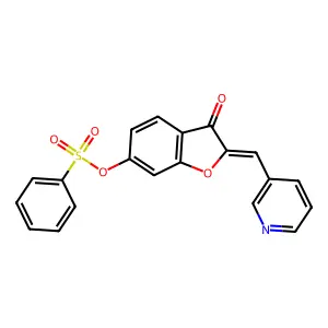 (Z)-3-oxo-2-(pyridin-3-ylmethylene)-2,3-dihydrobenzofuran-6-yl benzenesulfonate structure
