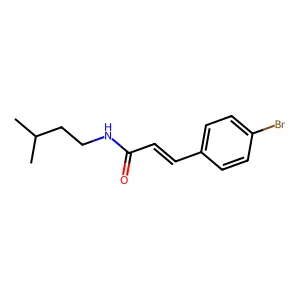 3-(4-bromophenyl)-N-isopentylacrylamide structure
