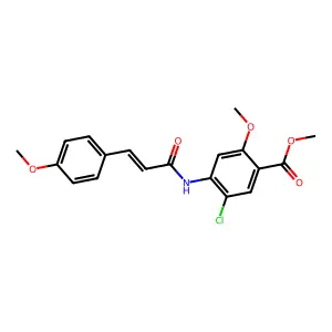 methyl 5-chloro-2-methoxy-4-{[(2E)-3-(4-methoxyphenyl)prop-2-enoyl]amino}benzoate structure