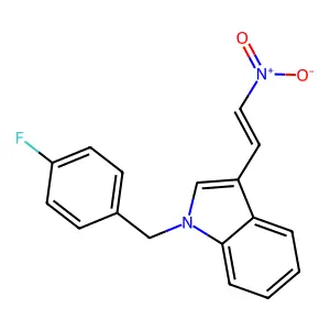 1-[(4-fluorophenyl)methyl]-3-[(E)-2-nitroethenyl]indole structure