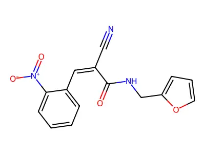 2-cyano-N-[(furan-2-yl)methyl]-3-(2-nitrophenyl)prop-2-enamide structure