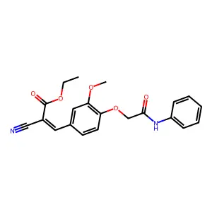 2-Cyano-3-(3-methoxy-4-phenylcarbamoylmethoxy-phenyl)-acrylic acid ethyl ester structure