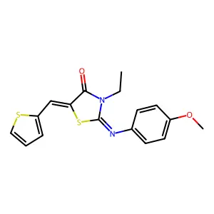 3-Ethyl-2-[(4-methoxyphenyl)imino]-5-(2-thienylmethylene)-1,3-thiazolidin-4-one structure