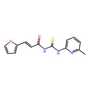 (E)-3-(furan-2-yl)-N-[(6-methylpyridin-2-yl)carbamothioyl]prop-2-enamide structure