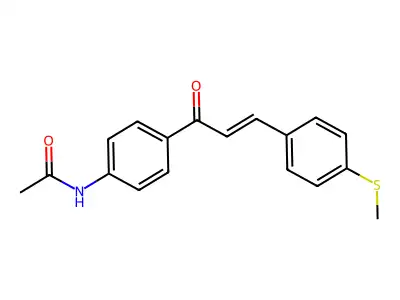 N-[4-[(E)-3-(4-methylsulfanylphenyl)prop-2-enoyl]phenyl]acetamide structure
