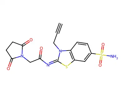 (Z)-2-(2,5-dioxopyrrolidin-1-yl)-N-(3-(prop-2-yn-1-yl)-6-sulfamoylbenzo[d]thiazol-2(3H)-ylidene)acetamide structure
