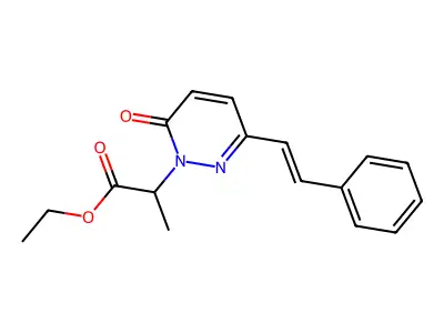 Ethyl 2-[6-oxo-3-(2-phenylethenyl)pyridazin-1-yl]propanoate structure