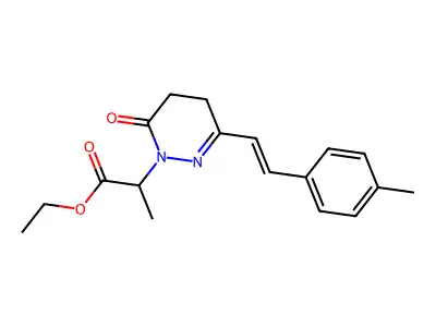 ethyl 2-[3-[2-(4-methylphenyl)ethenyl]-6-oxo-4,5-dihydropyridazin-1-yl]propanoate structure
