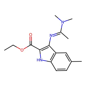 ethyl 3-[1-(dimethylamino)ethylideneamino]-5-methyl-1H-indole-2-carboxylate structure