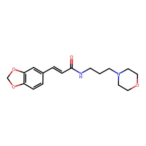 3-(1,3-benzodioxol-5-yl)-N-[3-(4-morpholinyl)propyl]acrylamide structure