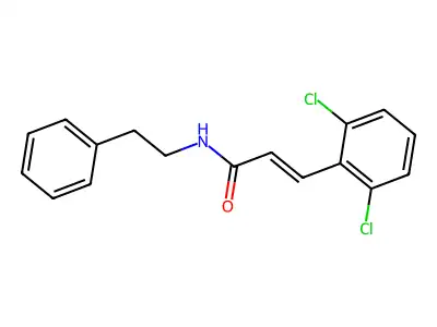 3-(2,6-dichlorophenyl)-N-(2-phenylethyl)acrylamide structure