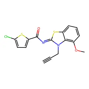 5-chloro-N-(4-methoxy-3-prop-2-ynyl-1,3-benzothiazol-2-ylidene)thiophene-2-carboxamide structure