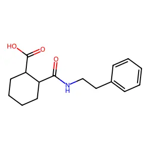 (1S,2R)-2-(phenethylcarbamoyl)cyclohexane-1-carboxylic acid structure