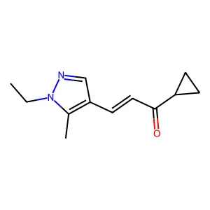 (E)-1-cyclopropyl-3-(1-ethyl-5-methylpyrazol-4-yl)prop-2-en-1-one structure