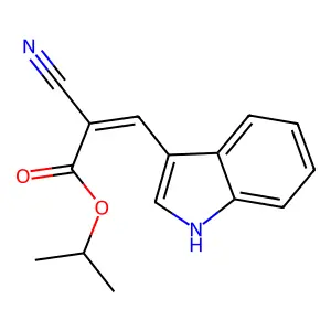 (E)-isopropyl 2-cyano-3-(1H-indol-3-yl)acrylate structure