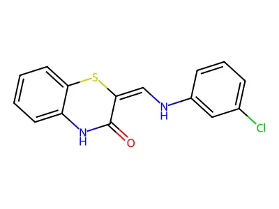 2-[(3-chloroanilino)methylidene]-4H-1,4-benzothiazin-3-one structure