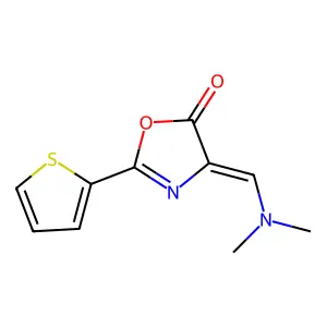 (4Z)-4-(dimethylaminomethylidene)-2-thiophen-2-yl-1,3-oxazol-5-one structure