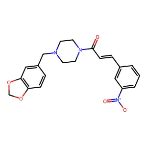 1-(1,3-Benzodioxol-5-ylmethyl)-4-[3-(3-nitrophenyl)acryloyl]piperazine structure