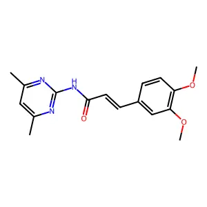 (2E)-3-(3,4-dimethoxyphenyl)-N-(4,6-dimethylpyrimidin-2-yl)prop-2-enamide structure
