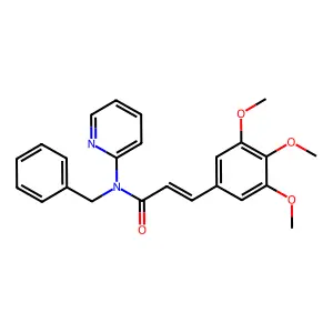 (E)-N-benzyl-N-pyridin-2-yl-3-(3,4,5-trimethoxyphenyl)prop-2-enamide structure