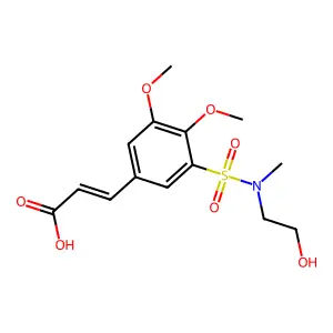 3-(3-{[(2-Hydroxyethyl)(methyl)amino]sulfonyl}-4,5-dimethoxyphenyl)acrylic acid structure