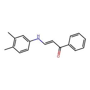 (E)-3-(3,4-dimethylanilino)-1-phenylprop-2-en-1-one structure