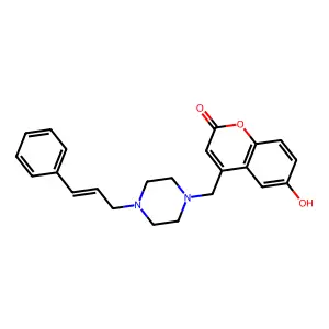 (E)-4-((4-cinnamylpiperazin-1-yl)methyl)-6-hydroxy-2H-chromen-2-one structure