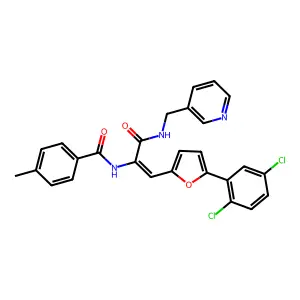 N-(2-[5-(2,5-dichlorophenyl)-2-furyl]-1-{[(3-pyridinylmethyl)amino]carbonyl}vinyl)-4-methylbenzamide structure