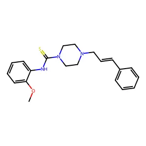 N-(2-methoxyphenyl)-4-[(E)-3-phenylprop-2-enyl]piperazine-1-carbothioamide structure