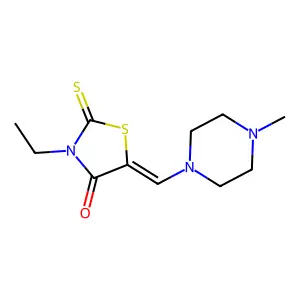 (5E)-3-ethyl-5-[(4-methylpiperazin-1-yl)methylidene]-2-thioxo-1,3-thiazolidin-4-one structure