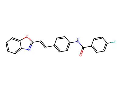 N-[4-[2-(1,3-benzoxazol-2-yl)ethenyl]phenyl]-4-fluorobenzamide structure