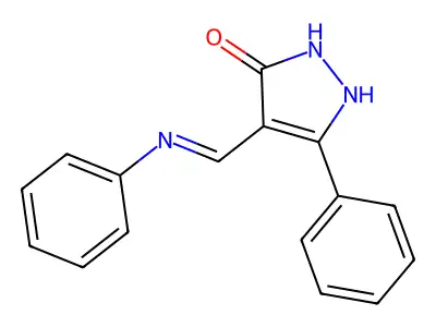 4-(anilinomethylene)-5-phenyl-2,4-dihydro-3H-pyrazol-3-one structure