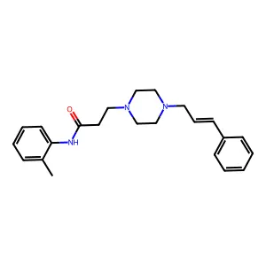 N-(2-methylphenyl)-3-{4-[(2E)-3-phenylprop-2-en-1-yl]piperazin-1-yl}propanamide structure