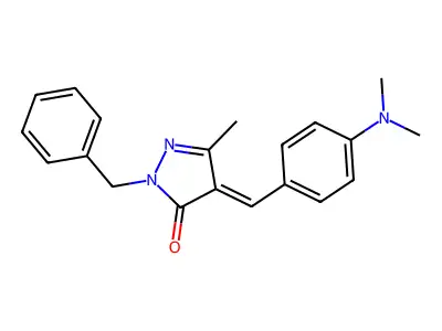 2-benzyl-4-[4-(dimethylamino)benzylidene]-5-methyl-2,4-dihydro-3H-pyrazol-3-one structure