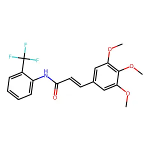 (E)-N-[2-(trifluoromethyl)phenyl]-3-(3,4,5-trimethoxyphenyl)prop-2-enamide structure