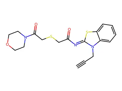 (Z)-2-((2-morpholino-2-oxoethyl)thio)-N-(3-(prop-2-yn-1-yl)benzo[d]thiazol-2(3H)-ylidene)acetamide structure