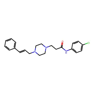 N-(4-chlorophenyl)-3-[4-[(E)-3-phenylprop-2-enyl]piperazin-1-yl]propanamide structure