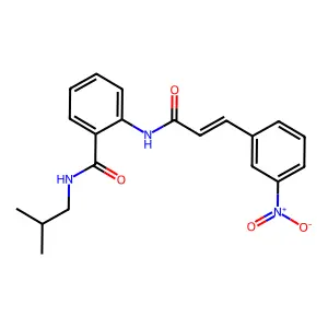 N-(2-methylpropyl)-2-[[(E)-3-(3-nitrophenyl)prop-2-enoyl]amino]benzamide structure
