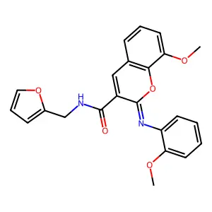 N-(furan-2-ylmethyl)-8-methoxy-2-(2-methoxyphenyl)iminochromene-3-carboxamide structure