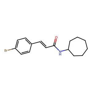 3-(4-bromophenyl)-N-cycloheptylacrylamide structure