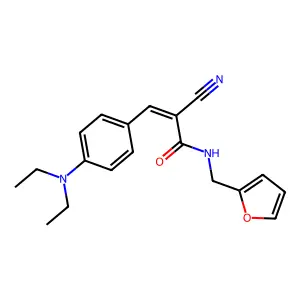 (E)-2-cyano-3-[4-(diethylamino)phenyl]-N-(furan-2-ylmethyl)prop-2-enamide structure